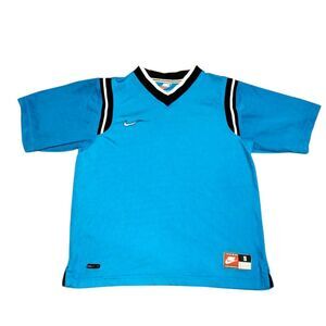 Nike Women's White and Blue T-shirt
